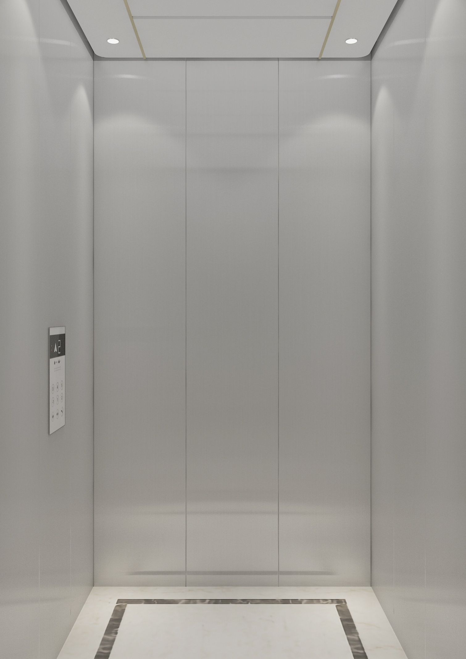 K-001 Stainless Steel + White Boti Wood Ceiling