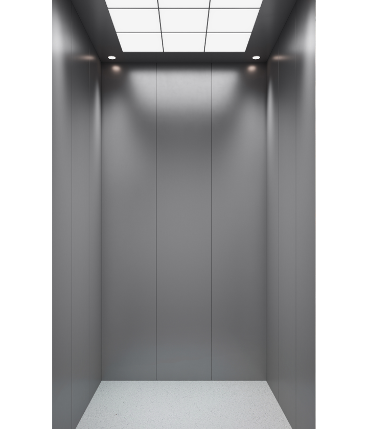 Passenger Elevator K-008 Smoke Grey Stainless Steel + Glass Etching Cabin